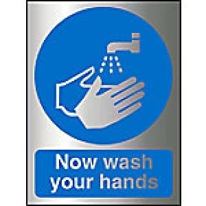 Mandatory Sign Wash Hands Acrylic 20 x 15 cm