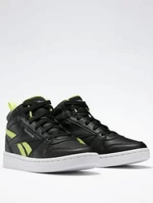 Reebok Royal Prime Mid 2 Shoes, Black/Yellow, Size 1.5