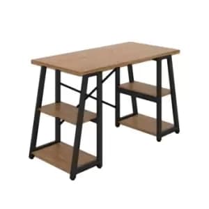 Tc Soho Odell Desk with A-frame Shelves - Black/Dark Walnut