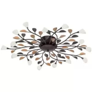 Netlighting Campania 15 Light Modern Flush Multi Arm Ceiling Light Gold, Antique