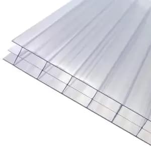 Axiome Clear Polycarbonate Multiwall Roofing Sheet (L)2.5M (W)1000mm (T)16mm