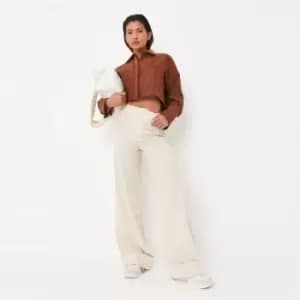 Missguided Leg Masuculine Turn Up Hem Trouser - Beige