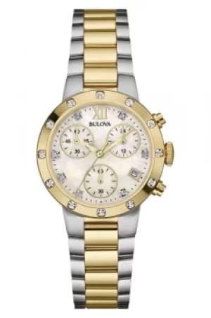 Ladies Bulova Diamond Gallery Chronograph Diamond Watch 98R209