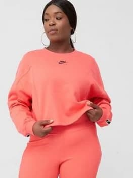 Nike NSW Air Sweatshirt (Curve) - Ember , Ember, Size 22-24=2X, Women