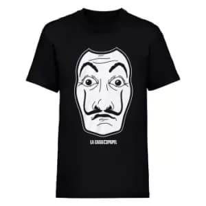 Money Heist Unisex Adult Mask T-Shirt (L) (Black)