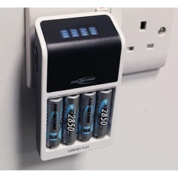 1001-0094-44-03 Comfort Plus UK Battery Charge with 4 x AA 2850mAh - Ansmann