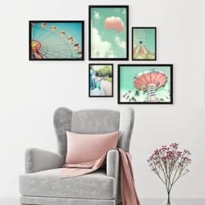 SET_006 Multicolor Decorative Framed Painting (5 Pieces)