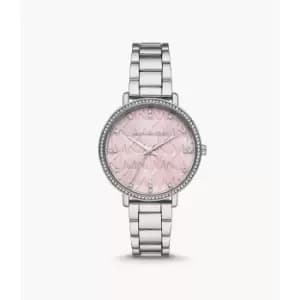 Michael Kors Womens Pyper Three-Hand Alloy Watch - Silver
