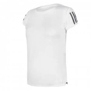 adidas Womens Tennis Club 3-Stripes T-Shirt - White/Silver