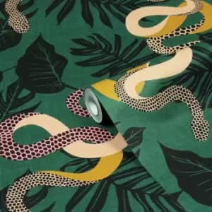 Serpentine Wallpaper Juniper Green