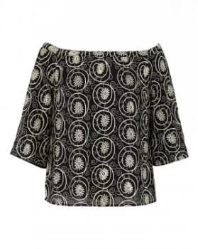 Lovedrobe Bardot Embroidered Top