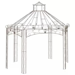 Vidaxl Garden Pavilion Antique Brown 400X258X378cm Iron