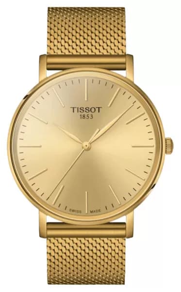 Tissot T1434103302100 Mens Everytime Gold Dial Gold Watch