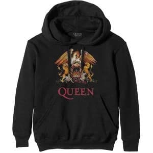 Queen - Classic Crest Mens Medium Pullover Hoodie - Black