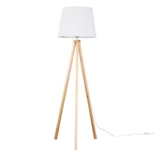 Barbro Light Wood with XL White Aspen Shade