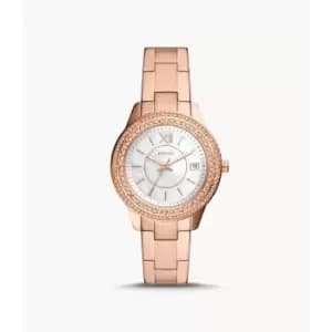 Fossil Womens Stella Three-Hand Date Rose Gold-Tone Stainless Steel Watch - Rose Gold