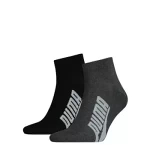 Puma 2 Pack BWT LS Quarter Socks - Black
