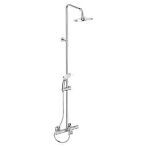 Ideal Standard Ceratherm T25 Exposed Thermostatic Bath Shower System With Idealrain Ø200Mm Round Rainshower, M3 3 Function Ø100Mm Shower Handspray And