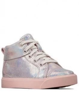 Clarks City Oasis Toddler Girls High Top Trainers - Pink