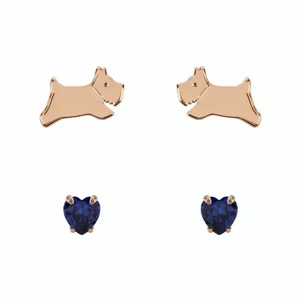 Radley RY1270 18ct Rose Gold Plated Silver Birthstone Studs - September - J81196