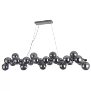 Netlighting Modern Hanging Pendant Chrome 25 Light with Smoky Shade, G9 - ITLPND