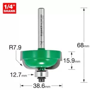 Trend CRAFTPRO Radius Bearing Guided Router Cutter 38.6mm 15.9mm 1/4"