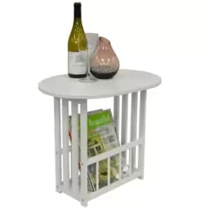 Techstyle Haughton Swivel Top Side / End Table With Storage Rack White