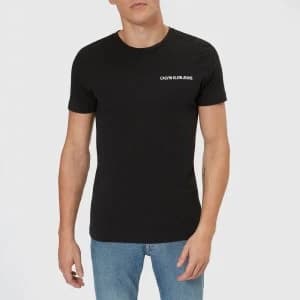 Calvin Klein Jeans Mens Chest Institutional Slim T-Shirt - CK Black - XXL