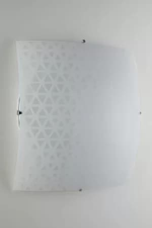 Maori Decorative Flush Ceiling Light, White Glass, E27