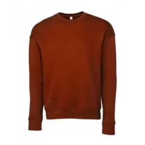 Bella + Canvas Adults Unisex Drop Shoulder Sweatshirt (L) (Brick)