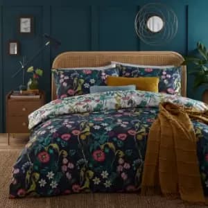 La Belle Floral Duvet Cover Set Midnight Blue