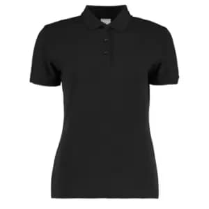 Kustom Kit Womens/Ladies Slim Fit Short Sleeve Polo Shirt (10) (Black)
