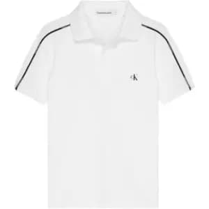Calvin Klein Jeans Logo Piping Ss Polo - White