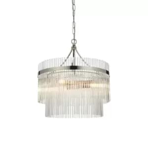 Marietta 3 Light Multi Arm Lamp Ceiling Pendant Bright Nickel