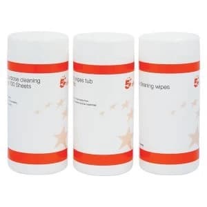 5 Star Office Cleaning Tubs 100 Sheets Pack of 3 Tubs