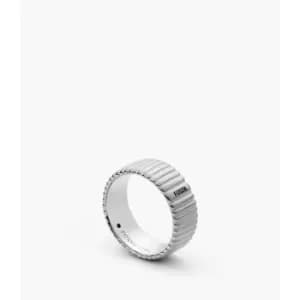Fossil Mens Vintage Heritage Stainless Steel Band Ring - Silver