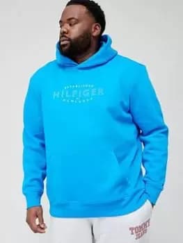 Tommy Hilfiger Big & Tall Bt-Hilfiger Curve Logo Overhead Hoodie - Bright Blue, Bright Blue, Size 3XL, Men