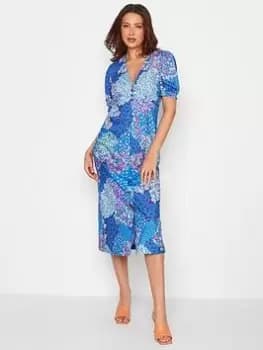 Long Tall Sally Tall Blue Floral Tea Dress, Blue, Size 14, Women