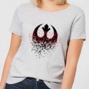 Star Wars Shattered Emblem Womens T-Shirt - Grey - L