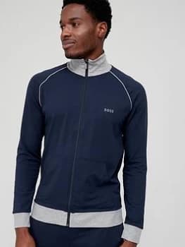 BOSS Bodywear Mix & Match Lounge Zip Funnel Neck Jacket - Navy Size M Men