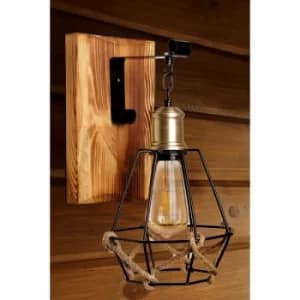 Alk?m yan?k metal kafesli aplik Black Brown Wall Lamp