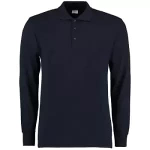 Kustom Kit Mens Pique Long Sleeve Polo Shirt (S) (Navy)