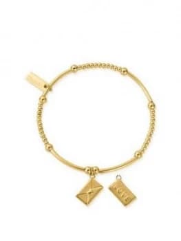 Chlobo Chlobo Sterling Silver Gold Plated Cute Mini Love Letter Bracelet