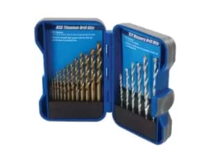 Silverline 633805 Titanium-Coated HSS & Masonry Drill Bit Set 19pce