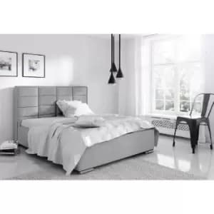 Bulia Bed Super King Plush Velvet Silver