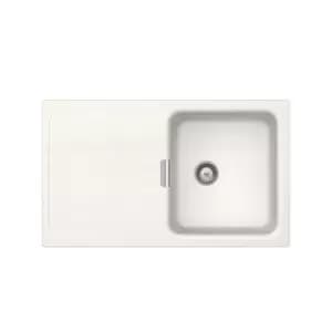 Single Bowl Inset White Granite Kitchen Sink with Reversible Drainer - Rangemaster Schock Waterfall