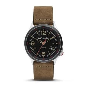 Columbia CSC02-001 Canyon Ridge Black 3-Hand Date Camel Leather Watch