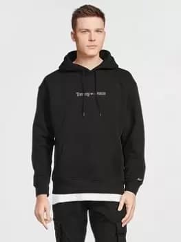 Tommy Jeans TJM Linear Overhead Hoodie - Black, Size L, Men