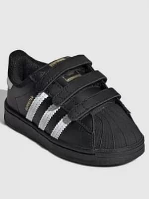 Adidas Originals Superstar Cf Infant Trainers, Black/White, Size 4