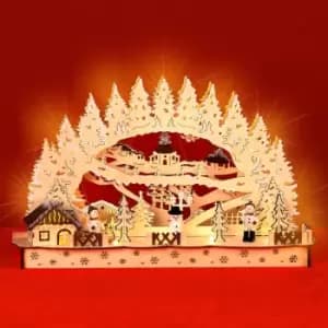 Monzana - Christmas Arch XL LED Candle Bridge Window Decoration Ornament Xmas Scenery New Winter Village